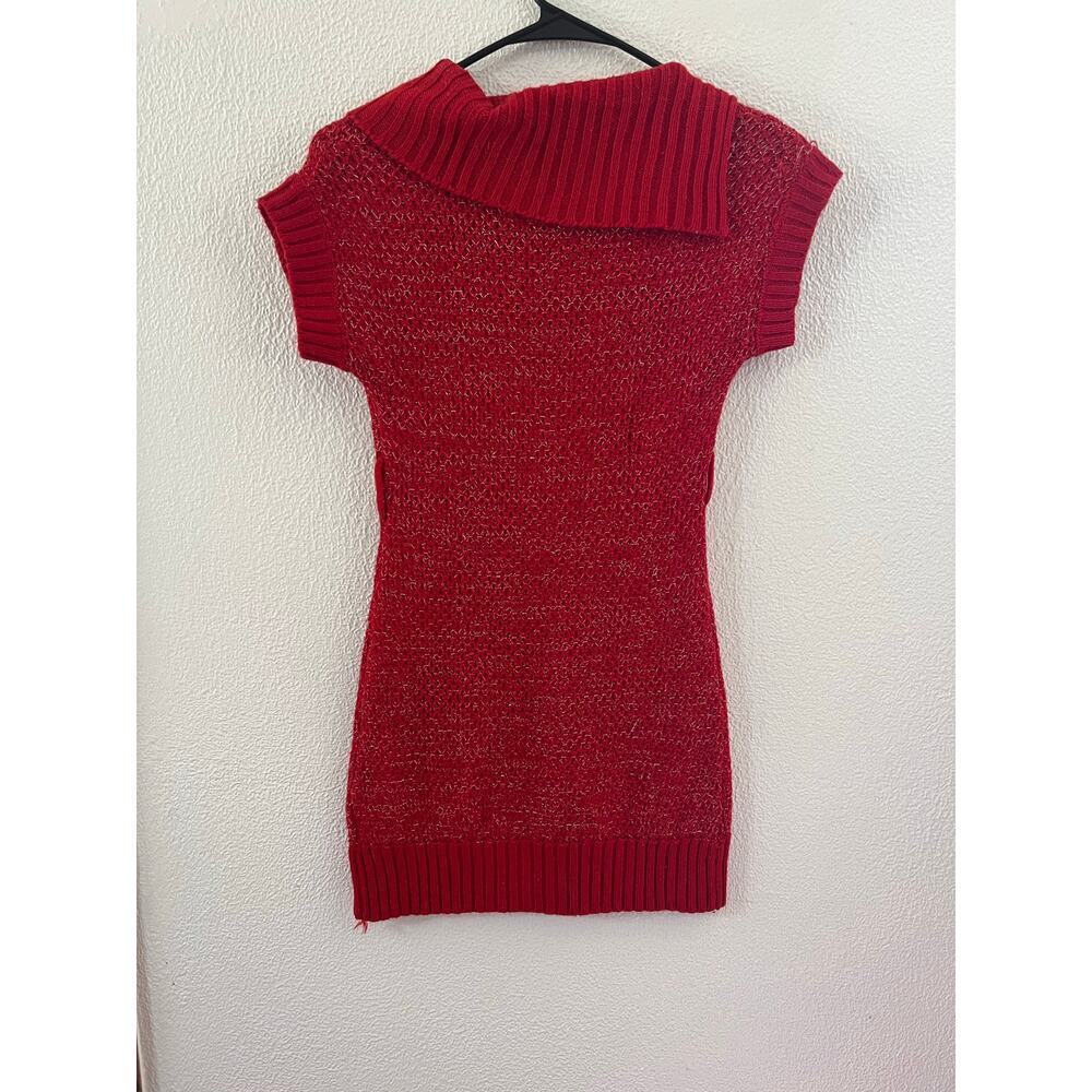 Cherry Stix Girls Cozy Y2K Youth Knit Sweater Dress Pockets Red, Size Large - Picture 3 of 8
